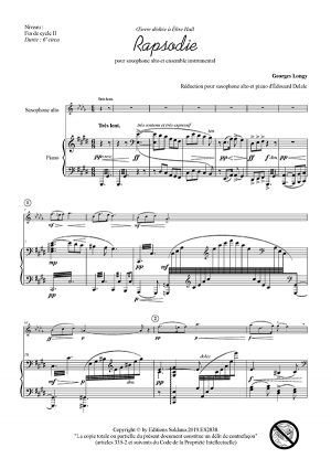 Rapsodie (saxophone alto et piano)