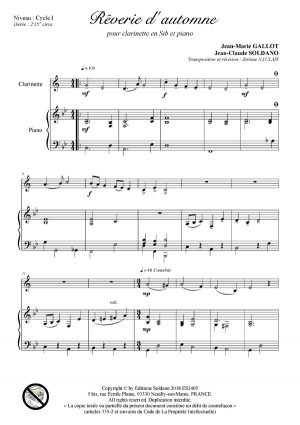 Rêverie d'automne (clarinette en sib et piano)