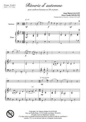 Rêverie d'automne (saxhorn baryton et piano)