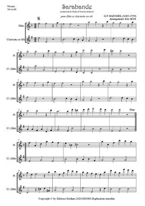 Sarabande (flûte et clarinette sib)