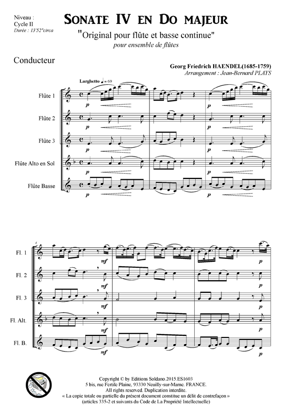 Sonate IV en do majeur (ensemble de flûtes)