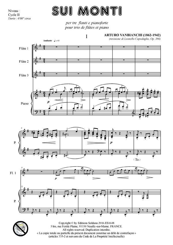 Sui Monti (trio de flûtes et piano)