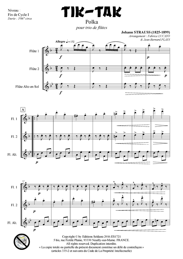 Tik-Tak - Polka (trio de flûtes)