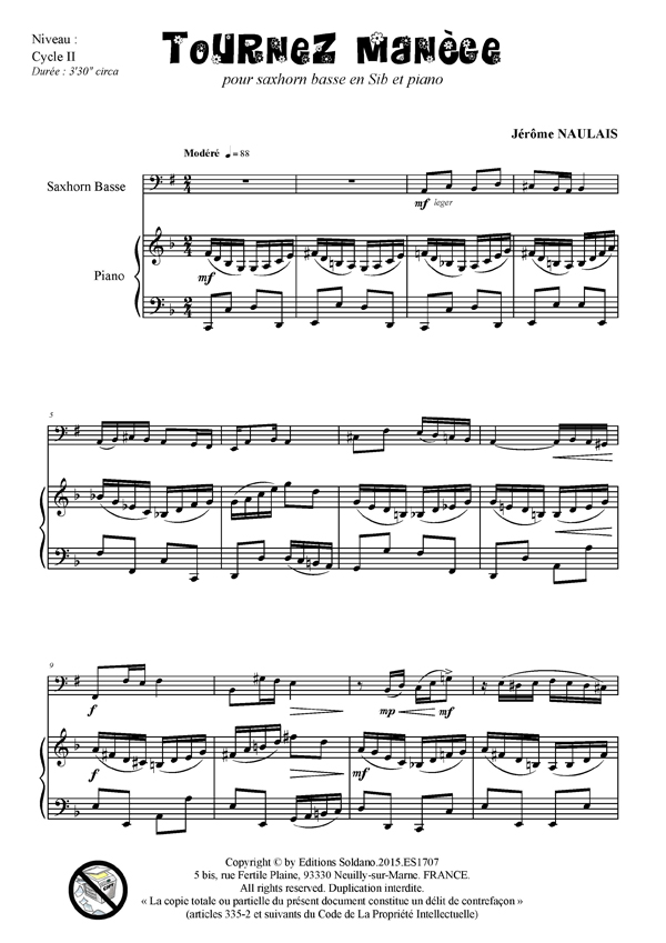Tournez manège (saxhorn basse et piano)