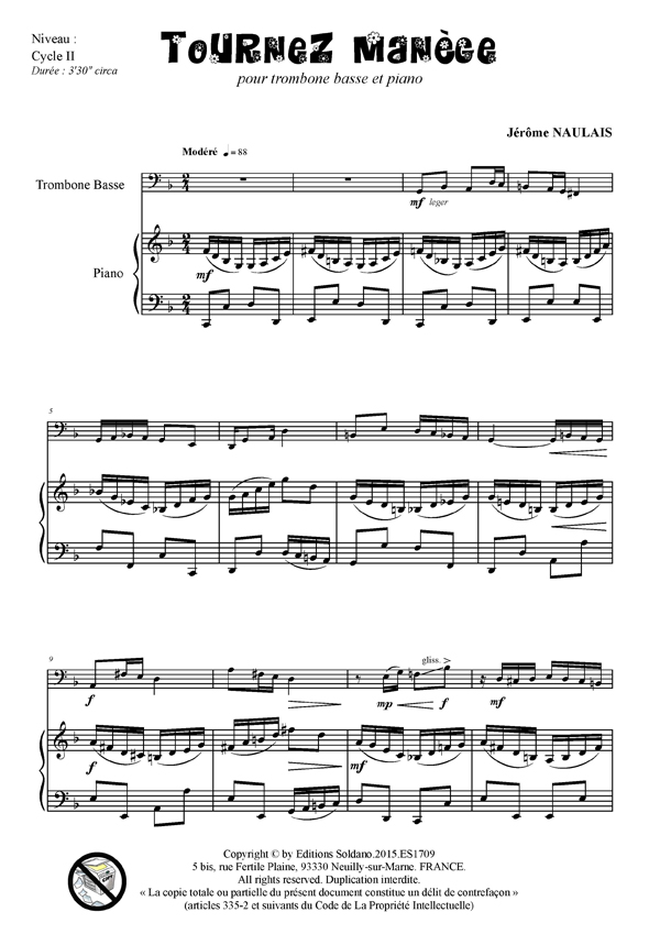 Tournez manège (trombone basse et piano)