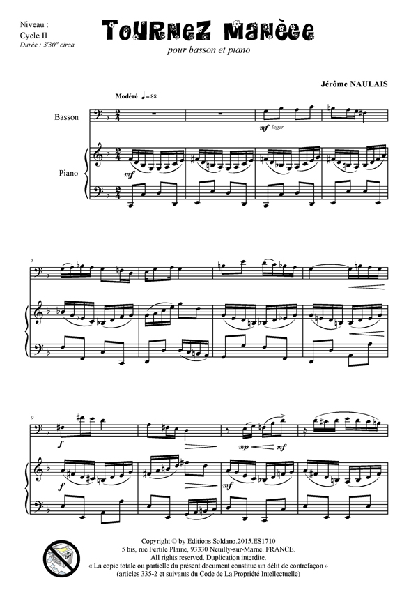Tournez manège (basson et piano)