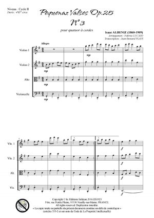 Pequenaz valses opus 25 n°3 (quatuor à cordes)