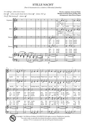 Stille nacht (choeur SATB -solistes TB- et piano-ou orgue-)