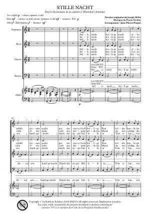 Stille nacht (choeur SATB -solistes SA- et piano-ou orgue-)
