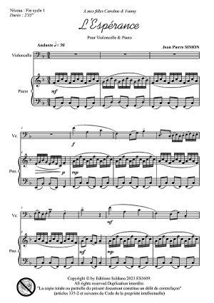 L'Espérance (violoncelle et piano)