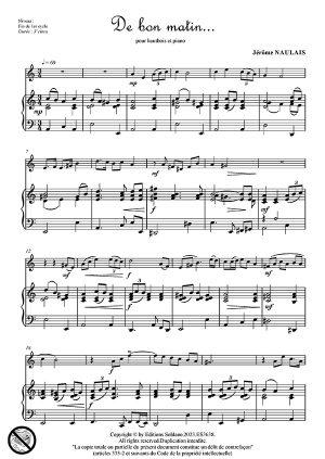 De bon matin...(hautbois et piano)