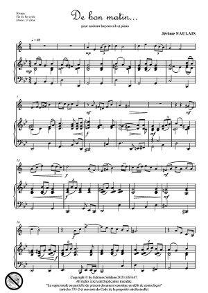 De bon matin...(saxhorn baryton et piano)