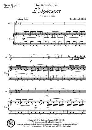 L'Espérance (violon et piano)