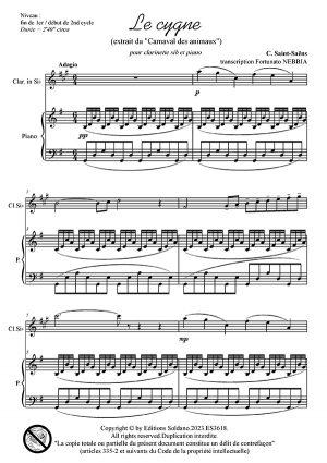 Le cygne (clarinette sib et piano)