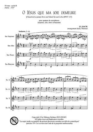 O Jésus que ma joie demeure (quatuor de saxophones)