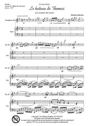 Le bateau de Thomas (saxophone alto et piano)