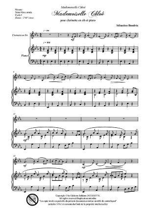 Mademoiselle Chloé (clarinette sib et piano)