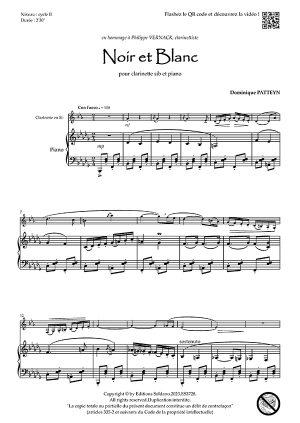 Noir et Blanc (clarinette sib et piano)