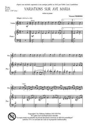 Variations sur Ave Maria (violon et piano)