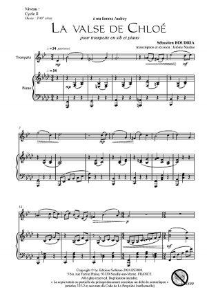 La valse de Chloé (trompette en sib et piano)