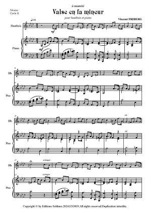 Valse en fa mineur (hautbois et piano)