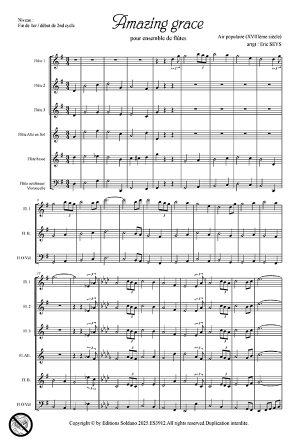 Amazing grace (ensemble de flûtes)