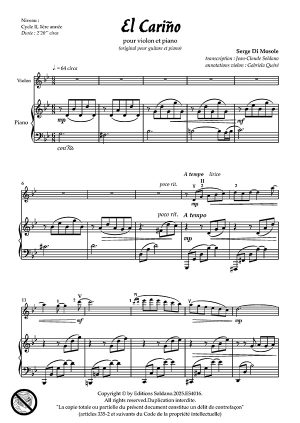 El Cariño (violon et piano)