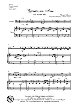 Comme un adieu (basson et piano)