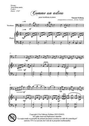 Comme un adieu (trombone et piano)