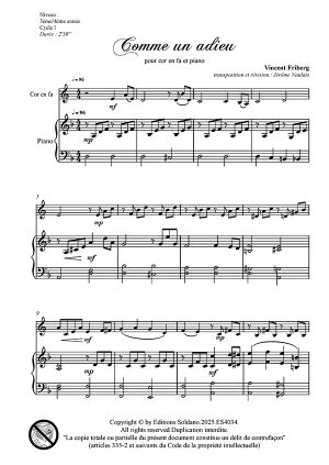 Comme un adieu (cor en fa et piano)