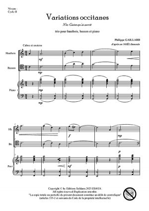 Variations occitanes (hautbois, basson et piano)
