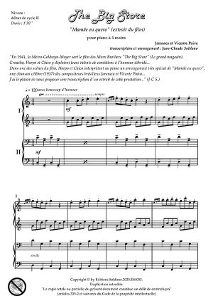 The Big Store - Mamãe eu quero- (piano 4 mains)