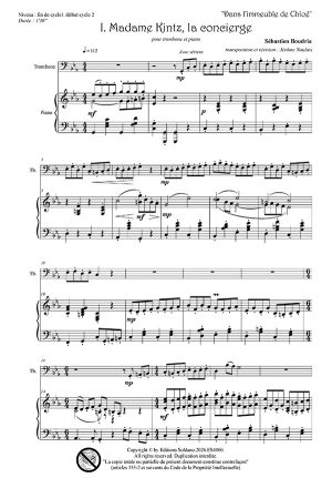 Dans l'immeuble de Chloé (trombone et piano)