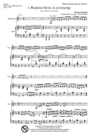 Dans l'immeuble de Chloé (clarinette en sib et piano)