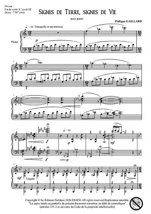 Signes de Terre, signes de Vie (piano)