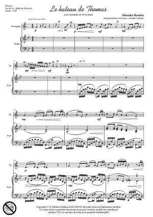 Le bateau de Thomas (trompette en sib et piano)