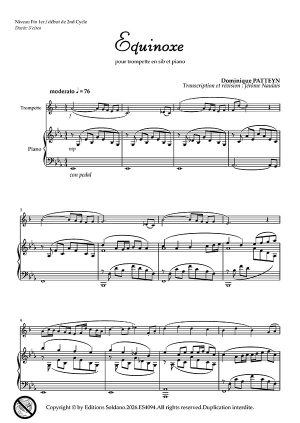Equinoxe (trompette en sib et piano)