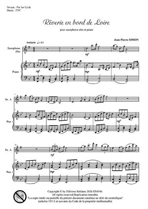 Rêverie en bord de Loire (saxophone alto et piano)