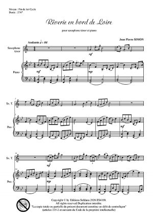 Rêverie en bord de Loire (saxophone ténor et piano)