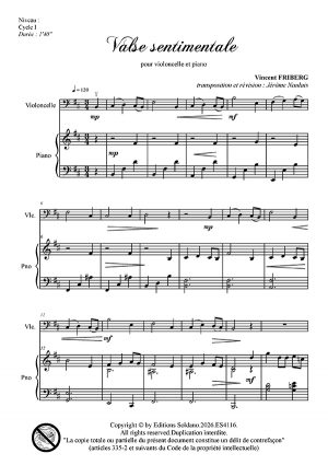 Valse sentimentale (violoncelle et piano)