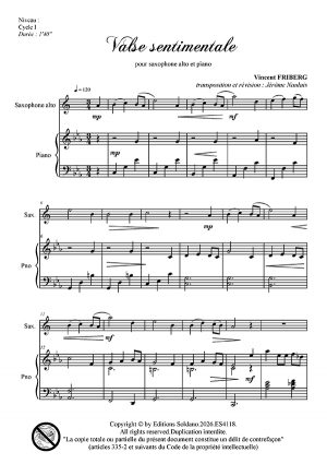 Valse sentimentale (saxophone alto et piano)