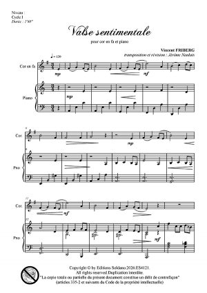 Valse sentimentale (cor en fa et piano)
