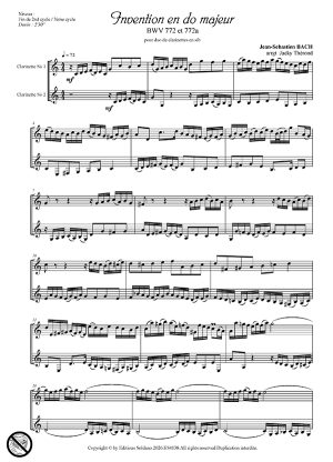 Invention en Do majeur (duo de clarinettes en sib)
